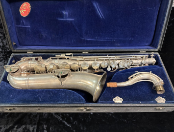 Vintage King by HN White Silver Plate C Melody Saxophone, Serial #86001